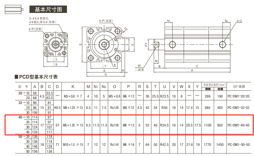 pcd-40-20藤仓气缸产品